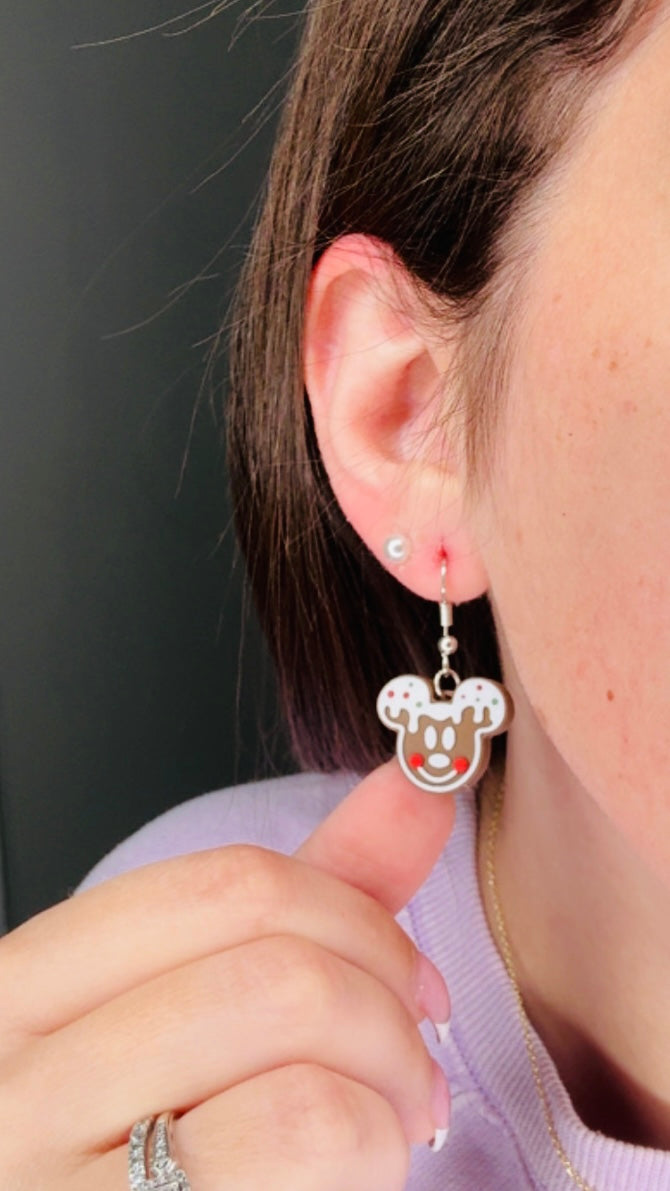 Mickey Gingerbread Cookie Earrings