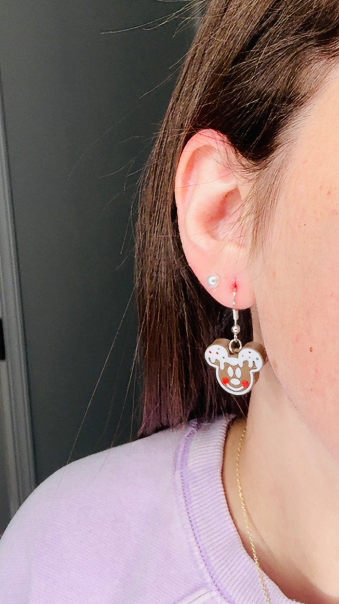 Mickey Gingerbread Cookie Earrings